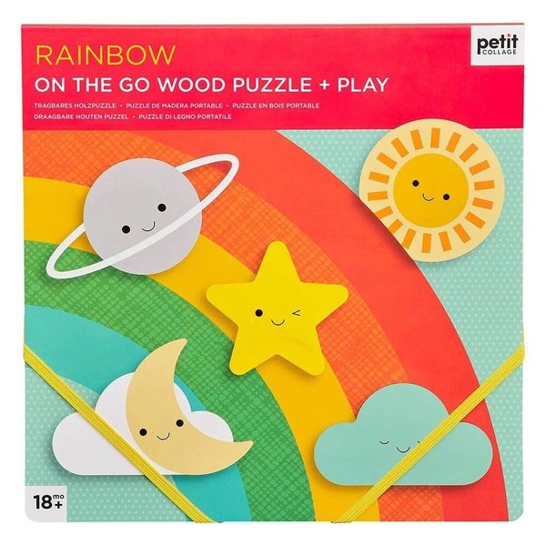 Petit Collage Puzzle Arcobaleno In Legno Robusto-image