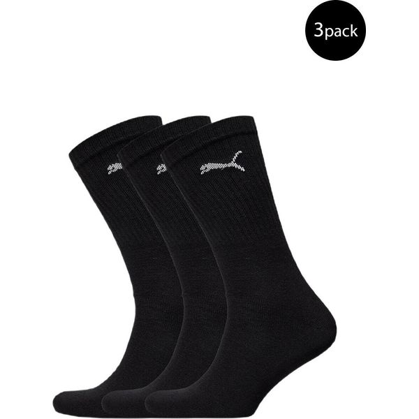 Calzini Sportivi Unisex Puma, Confezione Da 3 - Sport Crew Lightweigth, Calzini Da Tennis, Nero Tinta Unita 43-46-image