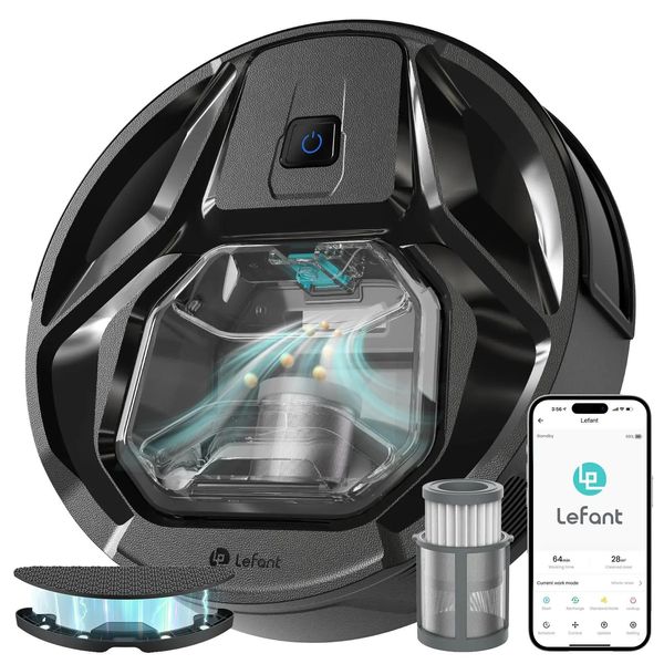 Robot Aspirapolvere, Potenza Di Aspirazione 6000Pa, Contenitore Della Polvere 800Ml, Autonomia 210 Minuti, M320-Eu-Nero, Eu-image