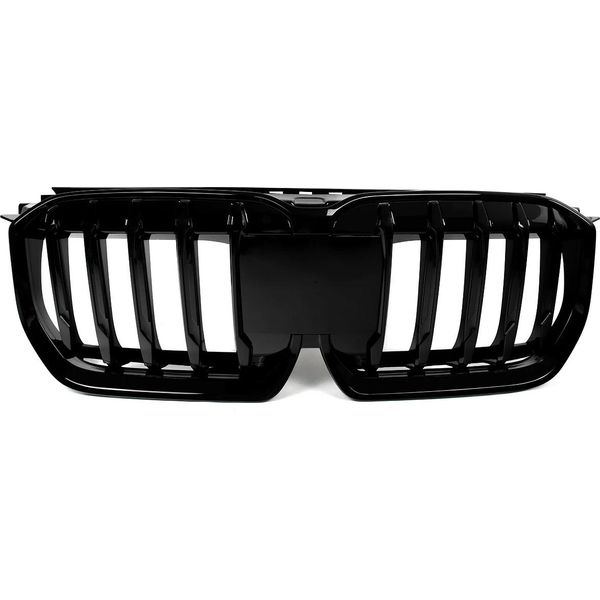 Griglia Paraurti Anteriore Per Bmw X1, Superficie Nera Lucida, Facile Installazione, Nero-image