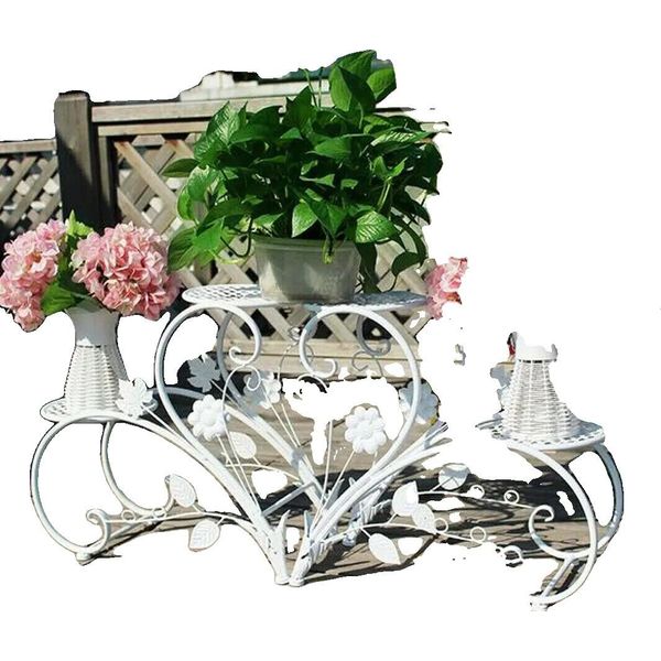 Supporto Per Piante In Metallo, Struttura In Ferro Resistente, Design Elegante, Bianco-image