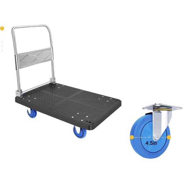Carrello Spesa Per Impieghi Gravosi, Corrimano Pieghevole, Elevata Capacità Di Carico, Nero M-image