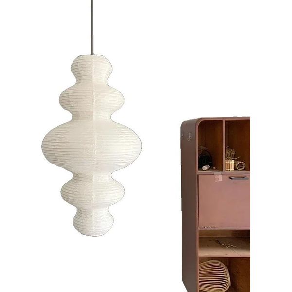 Lampada A Sospensione, Design Wabi Sabi, Installazione A Cavo, Lampada A Sospensione, Luce Bianca-image