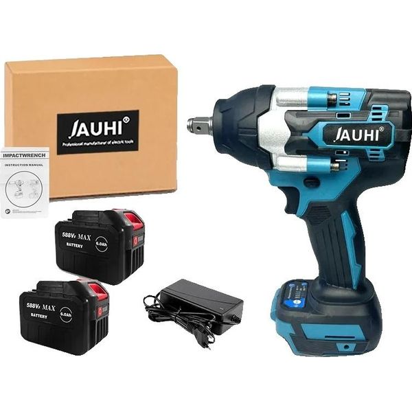 Avvitatore A Impulsi Elettrico, Coppia 1800 N-M, Motore Brushless, 2 Batterie Set-588Vf-image