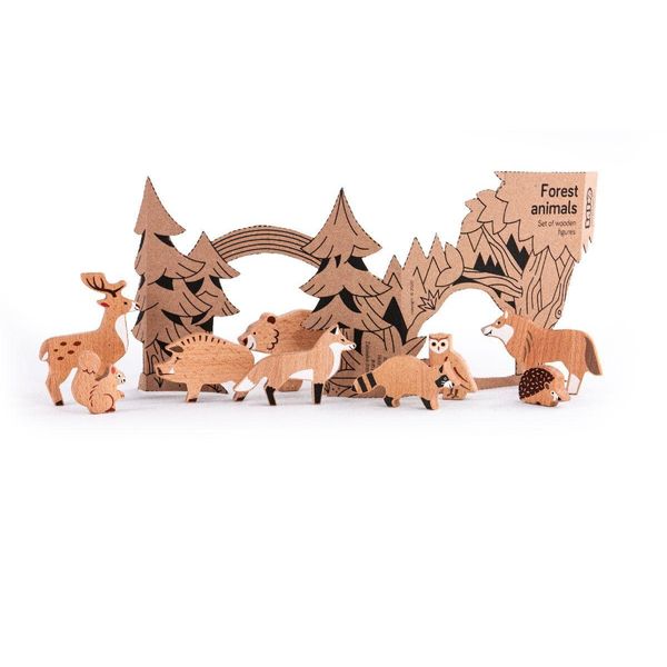 Set Di Animali Della Foresta Bajo - Giocattolo Educativo Di Cartone Per Bambini-image