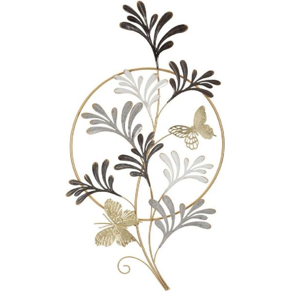 Mauro Ferretti Decorazione Da Parete Lixy 50,2X5,1X92 Cm Nero Bianco Color Oro-image