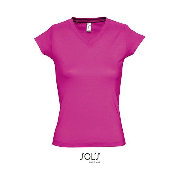 Sols 11388 | Maglietta Donna Con Scollo A V Moon - Colore: Fucsia - Taglia: 3XL-image