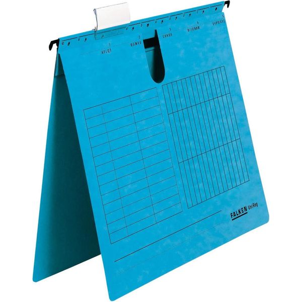 25X Falken 80002702 HäNgehefter Unireg - A4, 230 G/Qm, Kfm. Heftung, Manila-Rc-Karton, Blau-image