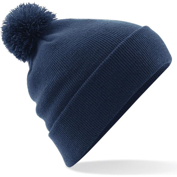 Cappello Unisex Beechfield Con Pompon RW3666 (Taglia Unica) (Blu Navy)-image