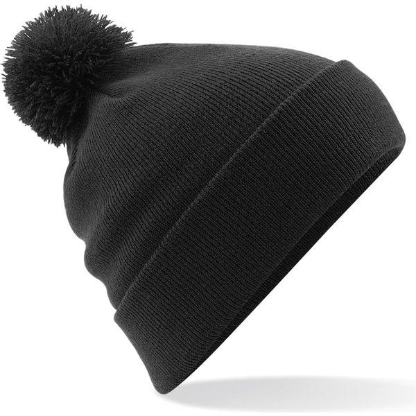Cappello Unisex Beechfield Con Pompon RW3666 (Taglia Unica) (Nero)-image