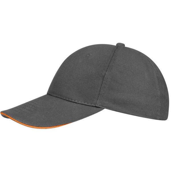 Sols Cappello Da Baseball Unisex Buffalo PC372 (Taglia Unica) (Grigio/Arancione)-image