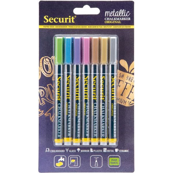 Securit BL-SMA100-V7-MT Securit Kreidemarker Original Small, Set Di 7 Pezzi-image