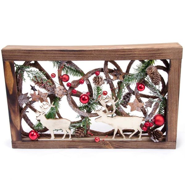 Cornice Con Decoro In Legno Di Cervo 39,5 X 24,5 X 5 Cm-image