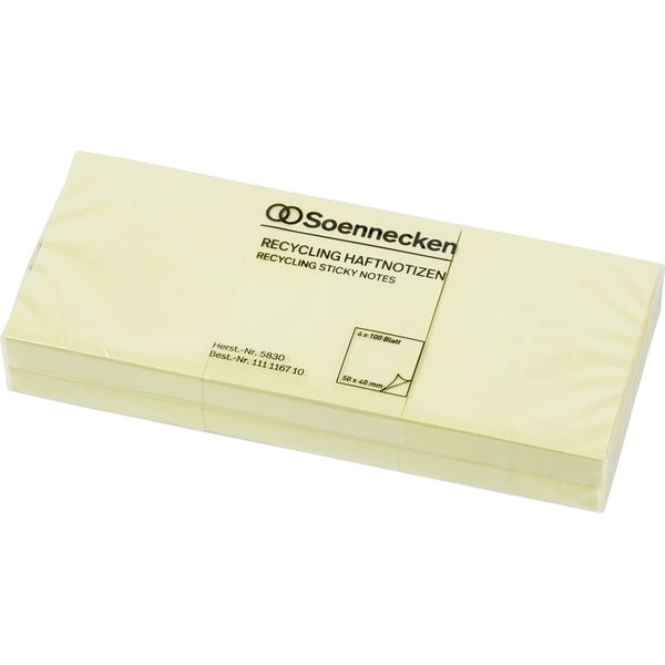 Soennecken Sticky Note Oeco 5830 Rc 50X40Mm 100 Fogli Giallo 6Pz.-image