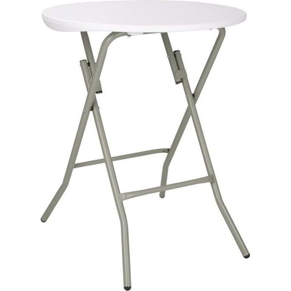 Tavolo Rotondo Pieghevole Bolero Bianco Diametro 60 Cm, Altezza 73,5 Cm-image
