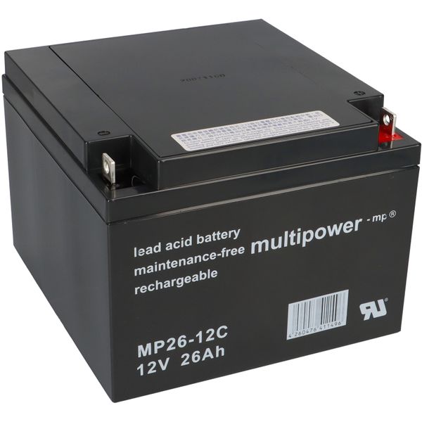 Batteria Al Piombo Multipower MP26-12C Pb 12V 26Ah A Prova Di Ciclo, M5-image