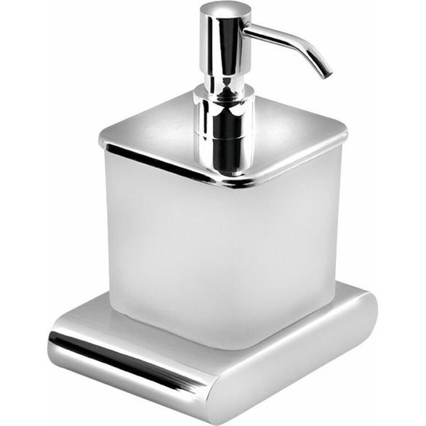 Sapho Flori - Distributore Di Sapone Con Supporto, Vetro Al Latte, Cromo RF019-image