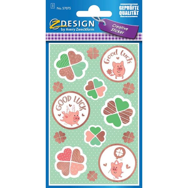 Avery Zweckform 57075 Zdesign Geschenke-Sticker "Good Luck"""-image