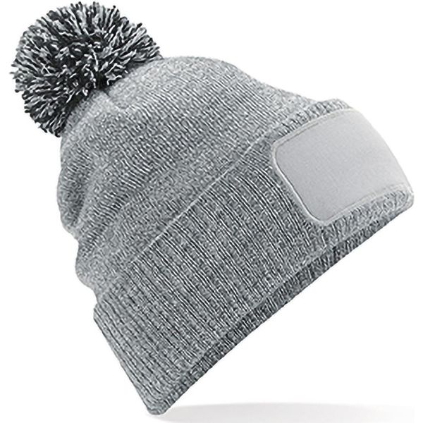 Beechfield Cappello Unisex Snowstar, Stampabile BC4138 (Taglia Unica) (Grigio Screziato/Nero)-image