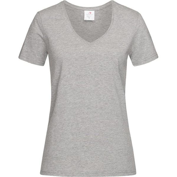 Stedman Donna Maglietta Classica Con Scollo A V AB279 (L) (Grigio Screziato)-image