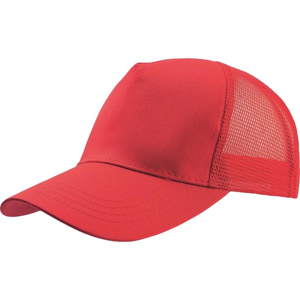 Atlantis Cappellino Trucker Rapper A 5 Pannelli AB206 (Taglia Unica) (Rosso/Rosso)-image