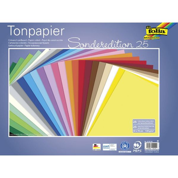 Folia 67/25 99 Folia Carta Argilla, (L)500 X (A)700 Mm, 130 G/M², Assortiti-image