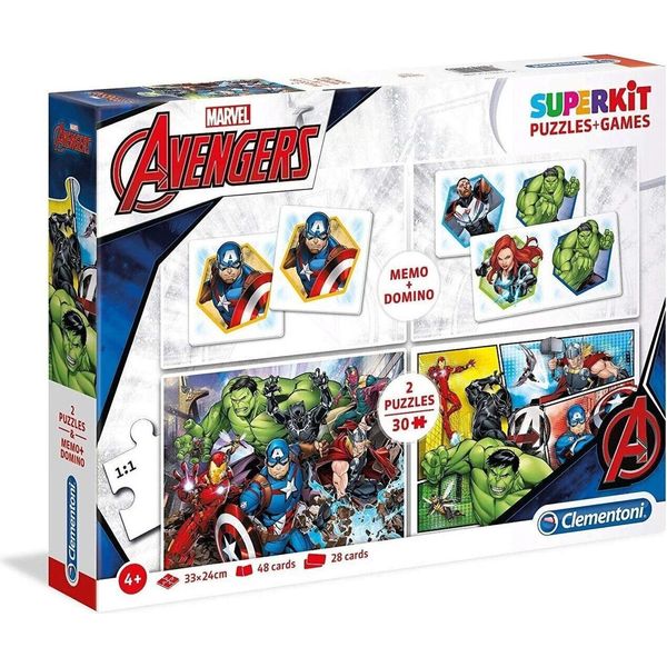 Clementoni 20209 - 2 X Puzzle + Memo + Domino - The Avengers-image