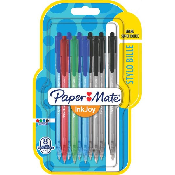 PAPER:MATE1956359 Paper:Mate Inkjoy 100 Rt Biro, Confezione Blister Da 8 Pezzi-image