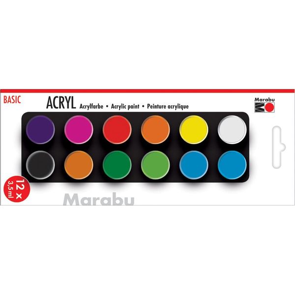 Marabu1210000000206 Marabu Set Di Colori Acrilici "Basic"", 12 X 3,5 Ml"-image