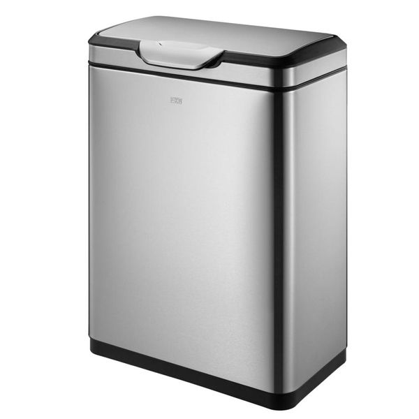 Eko - Cestino Touch Pro 20+20 Litri - Acciaio Inox Plastica - Acciaio Inox Opaco-image