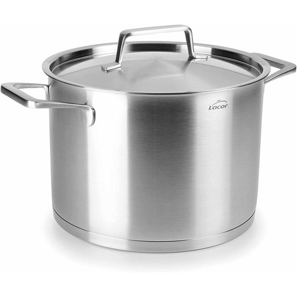 Pentola Per Carne Lacor Con Coperchio Foodie 20X15,5CM, Acciaio Inox, Grigio, 20 Cm-image