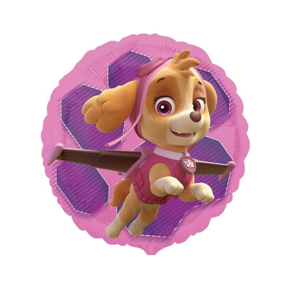 Amscan 3408801 - Palloncino Standard In Foil Paw Patrol Skye E Everest, Diametro Circa 43 Cm, Palloncino Ad Elio, Compleanno, Rosa/Viola-image