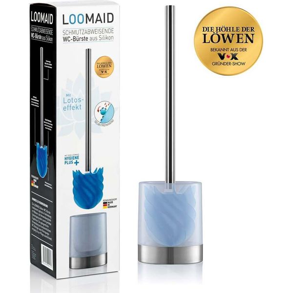 Loomaid Scopino In Silicone Con Testa In Acciaio Inox/Blu E Supporto Per Scopino-image