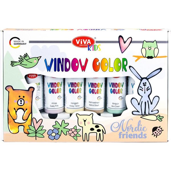 Viva Decor 800303900 Viva Decor Viva Kids Set Di Colori Per Finestre "Amici Nordici"""-image