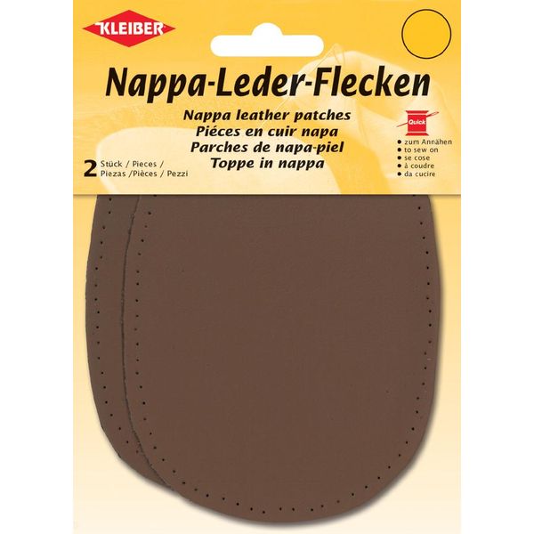 Kleiber 85005 Kleiber Toppa In Pelle Sintetica Ovale, 100 X 125 Mm, Marrone Scuro-image