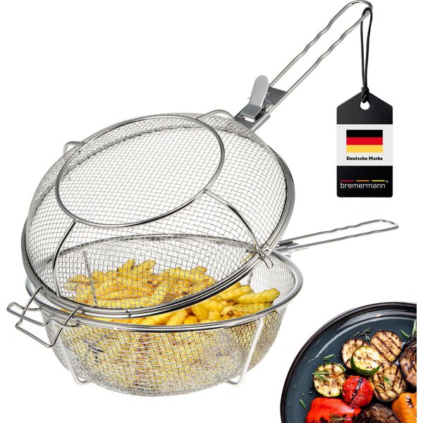 Cestino Per Griglia B-Goods Bremermann Pieghevole / Acciaio Inox Ø Circa 30 Cm, Manici Rimovibili-image
