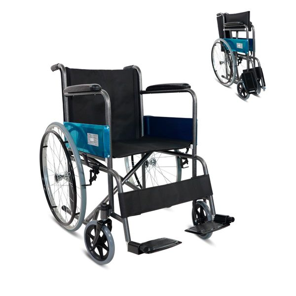 Carrozzina Pieghevole Mobiclinic Semovente Freno Di Stazionamento Seduta 46 Cm Braccioli Imbottiti Ruote Robuste Oliate Nero AlcáZar-image