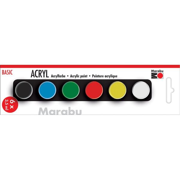 Marabu1210000000203 Set Di Colori Acrilici Marabu "Basic"", 6 X 3,5 Ml"-image