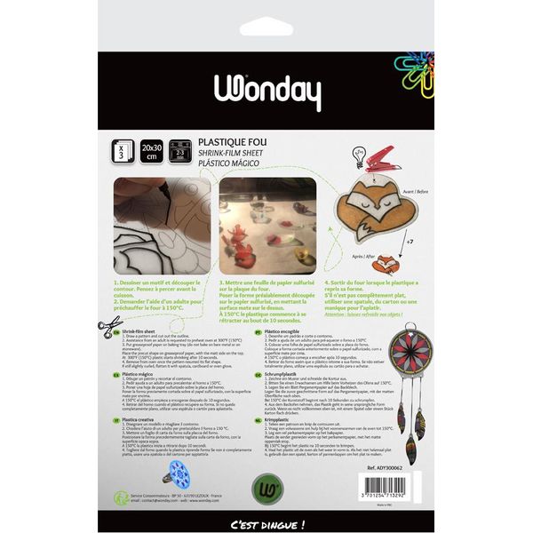 Wondayady300062 Wonday Schrumpfplastik, (B)200 X (H)300 Mm, Weiß, 3 Blatt-image