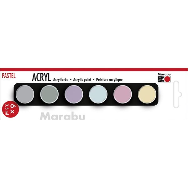 Marabu1210000000211 Set Di Colori Acrilici Marabu "Pastell"", 6 X 3,5 Ml"-image