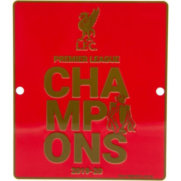 Liverpool Fc - Cartello Da Vetrina Premier League Champions TA7403 (Taglia Unica) (Rosso/Oro)-image