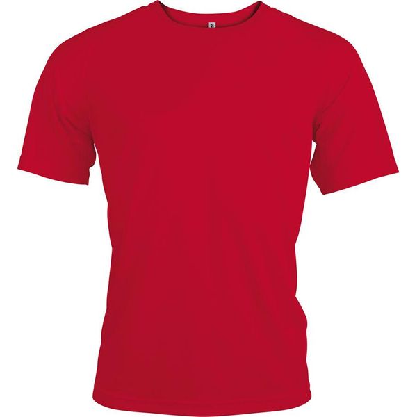 Proact Maglietta Sportiva Uomo Manica Corta Collo Tondo Slim Fit Basic, Taglia:S, Colore:Rosso-image