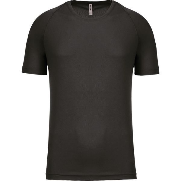 Proact Maglietta Sportiva Uomo Manica Corta Collo Tondo Slim Fit Basic, Taglia:S, Colore:Grigio Scuro-image