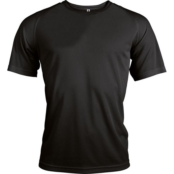 Proact Maglietta Sportiva Uomo Manica Corta Collo Tondo Slim Fit Basic, Taglia:S, Colore:Nero-image