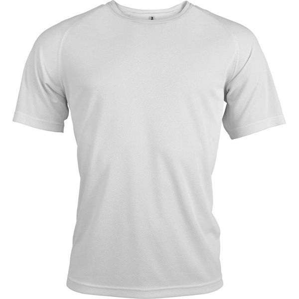 Proact Maglietta Sportiva Uomo Manica Corta Collo Tondo Slim Fit Basic, Taglia:S, Colore:Bianco-image