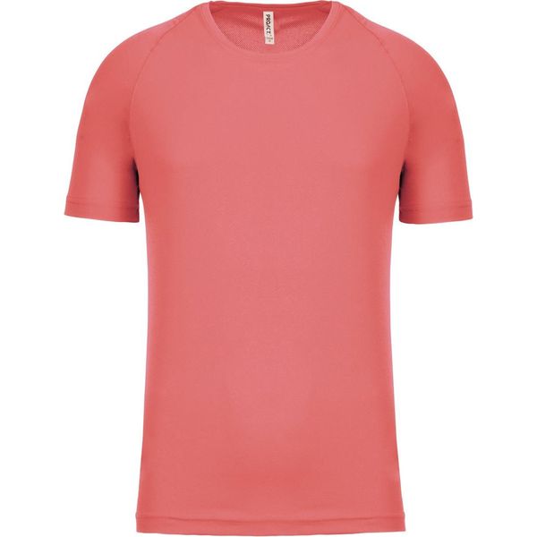 Proact T-Shirt Sportiva Da Uomo Manica Corta Collo Tondo Slim Fit Basic, Taglia:M, Colore:Coral-image