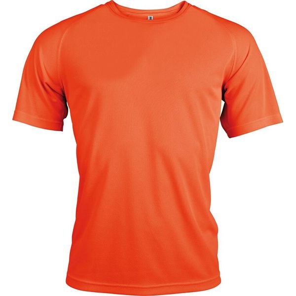 Proact T-Shirt Sportiva Uomo Manica Corta Collo Tondo Slim Fit Basic, Taglia:L, Colore:Arancione Fluorescente-image