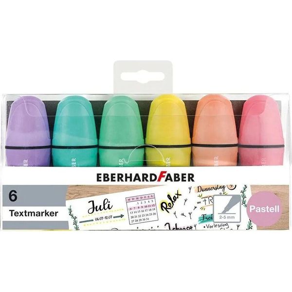 Eberhard Faber 551403 6 Eberhard Faber Pastell Mini Textmarker Farbsortiert-image