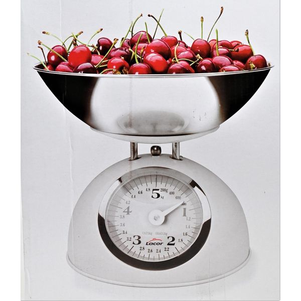 Lacor 5Kg Retro White Bilancia Meccanica M/Bowl, Bilancia Da Cucina, 25 X 23 X 15-image