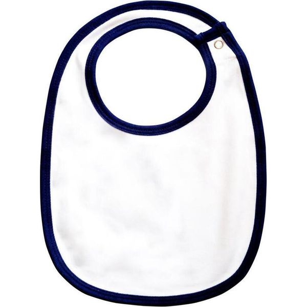 Babybugz - Bavaglino Per Neonati, Monostrato BC4900 (Taglia Unica) (Bianco/Blu Marino)-image